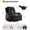 Recliner Chair, Home Theater Seating with Lumbar Support, Faux PU Leather Recliner Sofa, Elderly Recliner Chair for Living Room, Claret - 2 of 4