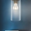 1-Light Cylindrical Glass Montey Pendant Matte Black/Clear - EGLO: Kitchen Island, ETL Listed, Adjustable Height - 2 of 4