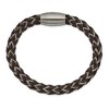 Black Bow Jewelry 8mm Stainless Steel & Brown Rubber Braided Wire Bracelet, 8.5 Inch - 2 of 4