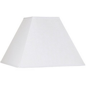 Springcrest White Linen Large Square Lamp Shade 7" Top x 17" Bottom x 13" Slant x 12" High (Spider) Replacement with Harp and Finial - 1 of 4