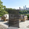 PexFix 72 x 47 Inch Lattice Design Metal Privacy Screen Freestanding Outdoor Divider Panel for Patio Deck Balcony Heavy Duty Base Weatherproof Black - 2 of 4