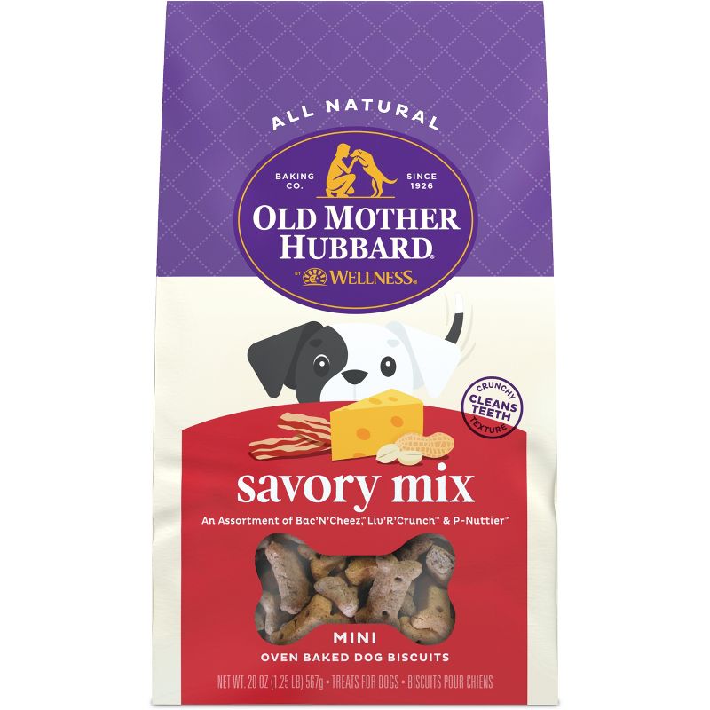 Old Mother Hubbard by Wellness - Extra Tasty Assortment Mini with Carrot, Apple, Liver, Cheese, Peanut Butter and Bacon Flavor Dog Treats - 20oz, 1 of 6