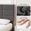 Queen Size Wood Bed Frame, Upholstered Platform Bed with Adjustable Headboard, Sturdy Wooden Slats, No Box Spring Needed, Grey - 3 of 4