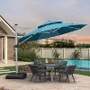 PURPLE LEAF 10/11/12/13ft Outdoor Patio Cantilever Umbrella with Base Offset Umbrella 360 Degree Rotation Round Umbrella for Deck Pool Garden - 2 of 4