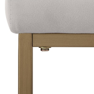 Harlowe Modern Gray Leather & Gold Metal Counter Stools, Set of 2