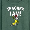 Women's - Dr. Seuss - Teacher I Am Sam I Am Lightweight French Terry Wide Neck Long Sleeve Shirt - 2 of 4