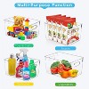 Set of 8 Clear Plastic Stackable Storage Bins, 4 Large & 4 Small - 3 of 4