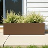 Lirago Brown Metal Planter Box privacy screen Garden Bed with Trellis and Wheels 9.06"Dx9.06"L x35.83"H - 2 of 4