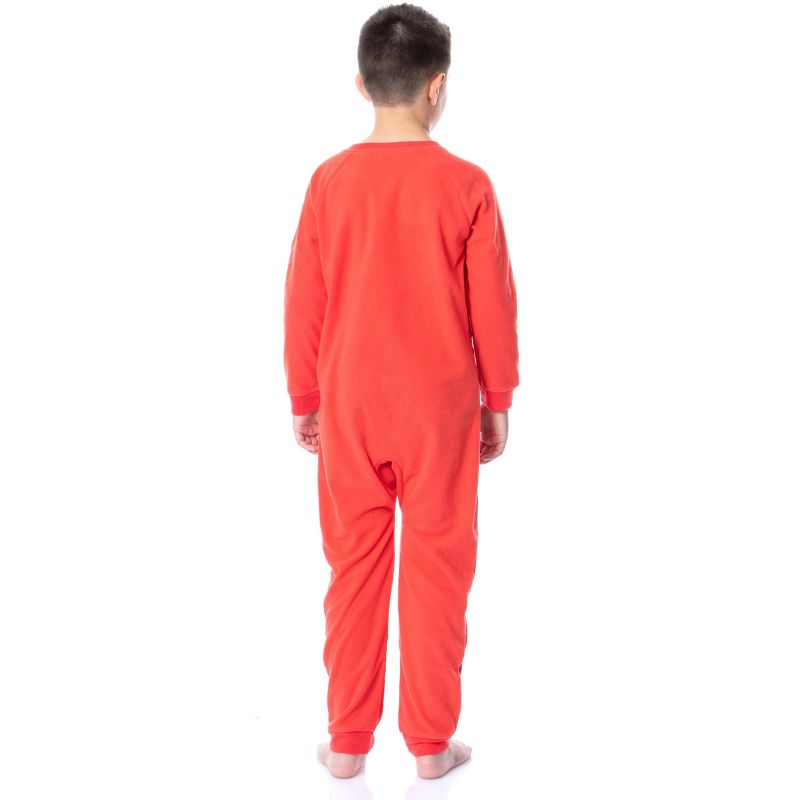 DC Boys' Classic The Flash Union Suit Footless Sleep Pajama Costume Red, 2 of 4