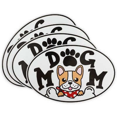 Okuna Outpost 4-Pack Dog Mom Waterproof Car Magnets, Vehicle Magnetic Bumper Sticker (6 x 4 in)