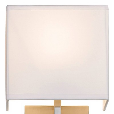 Brushed Nickel Direct Wired 1-Light Dimmable Sconce with Fabric Shade