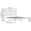 vidaXL Metal Bed Frame with Headboard, Classic Black Steel Construction, Under-Bed Storage Space - 3 of 4