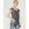INSPIRE CHIC Women's Chiffon Ruffle Sleeve Square Neck Floral Print Blouse - 3 of 4