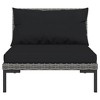 vidaXL Patio Lounge Set Outdoor Sectional Sofa Set Table Poly Rattan Dark Grey - 4 of 4