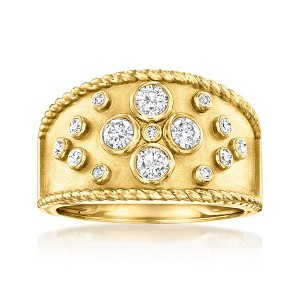 Ross-Simons 0.50 ct. t.w. Diamond Etruscan-Style Wide Ring in 18kt Gold Over Sterling - 1 of 4