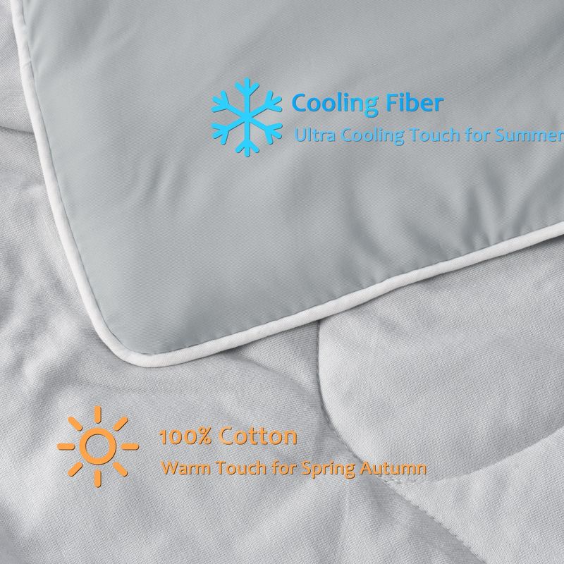 Catalonia Reversible Cooling Blanket, Lightweight Summer Comforter for Hot Sleepers, Silky Soft Summer Duvet Throw Size, 50x60 inches, Soft Breathable, 3 of 8