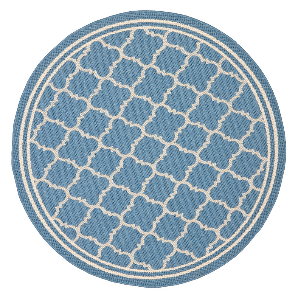 5'3in Round Renee Patio Rug Blue/Beige - Safavieh