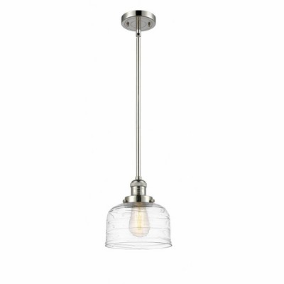Bell - 1 Light Stem Hung Mini Pendant In Industrial Style-10 Inches Tall and 8 Inches Wide
