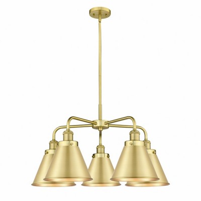 Ballston Urban - 5 Light Stem Hung Chandelier In Industrial Style-15.13 Inches Tall and 26 Inches Wide