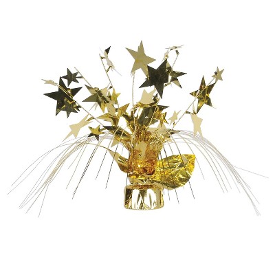 Beistle 11" Star Gleam 'N Spray Centerpiece Gold 3/Pack 57919-GD