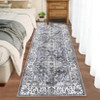 Washable Distressed Floral Print Area Rugs for Bedroom Living Room, Vintage Soft Non Slip Dining Room Carpet - 2 of 4