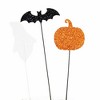 Bethany Lowe 15.0 Inch Pumpkin Ghost Bat Floral Picks Halloween Tree Pc Set Figurine Sets - 3 of 3