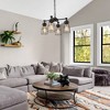 LNC Kennild 4-Lights 20" Farmhouse Sputnik Pendant  Lights, Matte Black and Brown Wood Tone - 4 of 4
