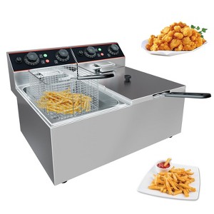Commercial Electric Deep Fryer，Stainless Steel Deep Fryer for Home Use, Adjustable Temperature, Perfect for Kitchen - 1 of 4