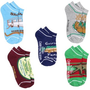 National Lampoon Christmas Vacation Adult Mix and Match Ankle Socks 5 Pk Multicoloured - 1 of 4