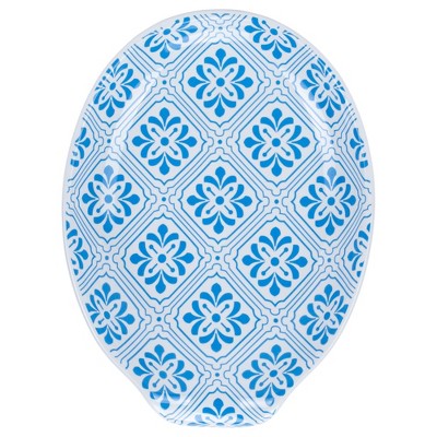 Nat & Jules Delft Blue and White 6 x 4 Glossy Ceramic Oval Countertop Spoon Rest