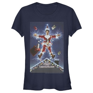 Juniors Womens National Lampoon's Christmas Vacation Electrified Poster T-Shirt - 1 of 3