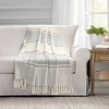 50"x60" Herringbone Striped Yarn Dyed Cotton Woven Throw Blanket with Tassels - Lush Décor - 2 of 4