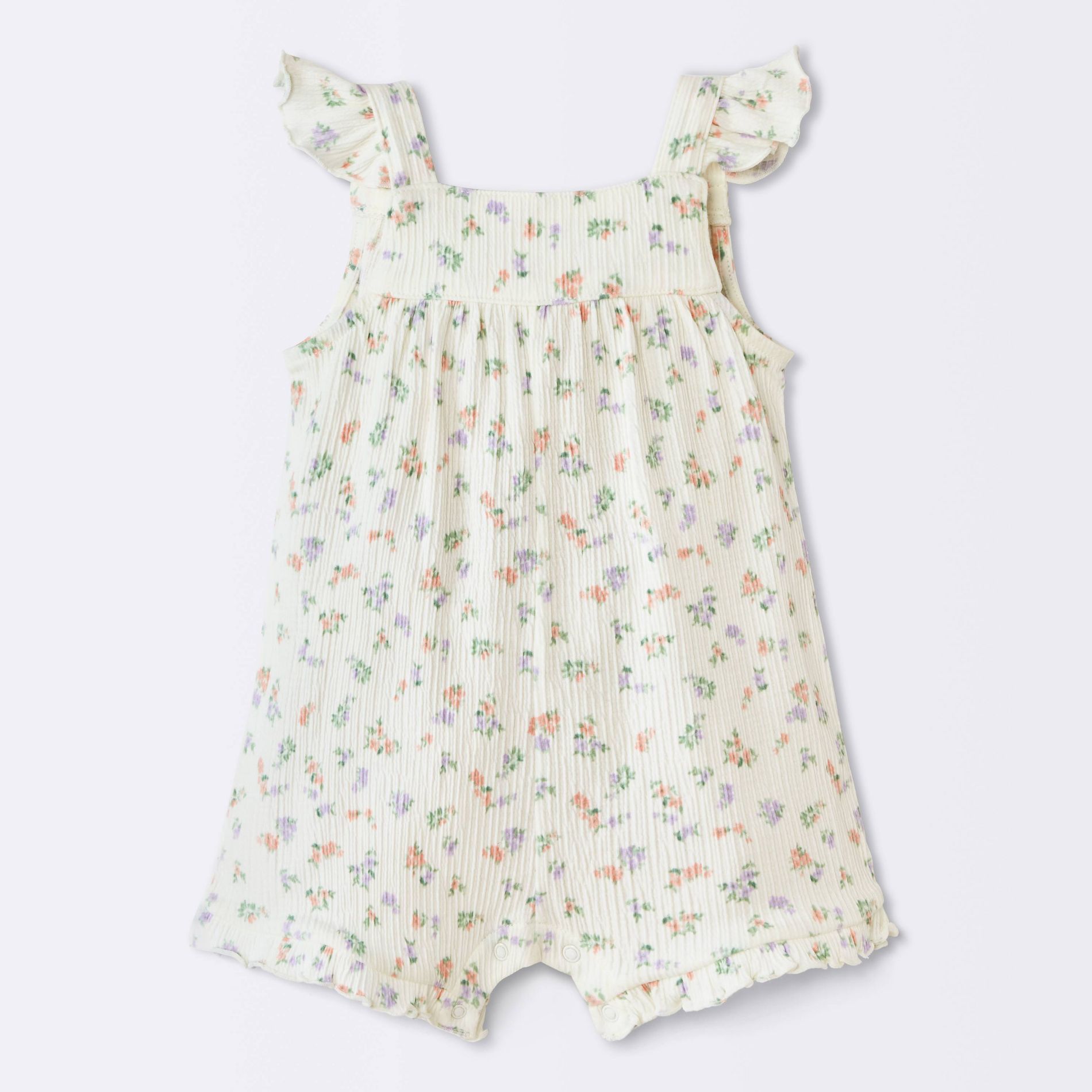 Baby Girls' Floral Ruffle Romper - Cloud Island™ Off-White