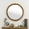 VIP Metal 26 in. Brown Round Mirror with Grain Detail Frame - 2 of 3