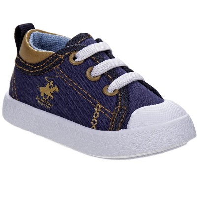 Beverly Hills Polo Club Infant Canvas Shoes - Navy/tan, 3 : Target