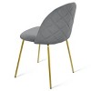 Set Of 4 Nano Tufted Velvet Upholstered Side Chair Gold Leg -The Pop Home - 4 of 4