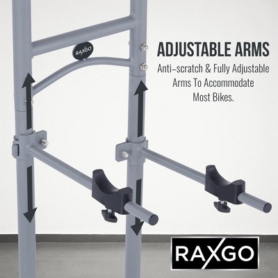 Freestanding Gray Metal Adjustable 2-Bike Storage Rack