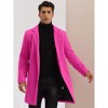 Lars Amadeus Men's Slim Fit Winter Notched Lapel Single Breasted Long Jacket Overcoat - 2 of 4