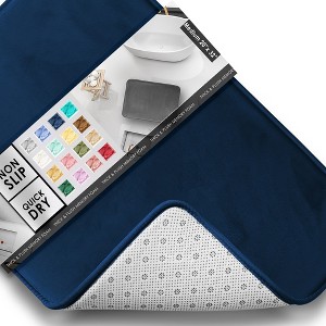 Hearth & Harbor Bathroom Rugs, Ultra Soft Velvet Memory Foam Bath Mats with PVC Backing - 1 of 4