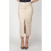 Women's FAUX LEATHER MIDI SKIRT - BLACK TAPE - 2 of 3