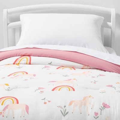 Full/queen Pom Kids' Comforter Set Pink - Pillowfort™ : Target