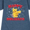 - Pokémon - Happy Holidays Graphic Short Sleeve Fleece Dress - 2 of 4