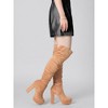 Allegra K Women's Platform Round Toe Zipper Chunky Heel Over the Knee Boots - 2 of 4