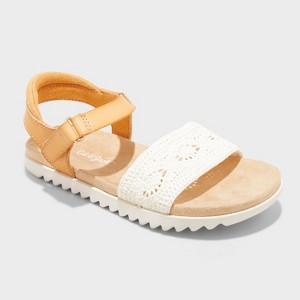 Toddler Blair Woven Strap Footbed Sandals - Cat & Jack™ Cognac - 1 of 4