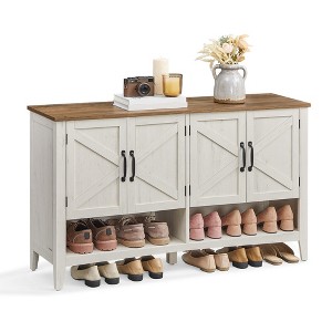 Shoe Cabinet, 3-Tier Shoe Storage Organizer, Shoe Shelf, Freestanding Cabinet with Height-Adjustable Shelf, 13.8 x 47.2 x 27.6 Inches - 1 of 4