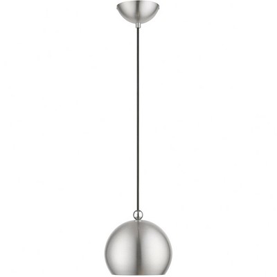 Stockton 8" Mini Globe Pendant Light in Brushed Nickel & Polished Chrome