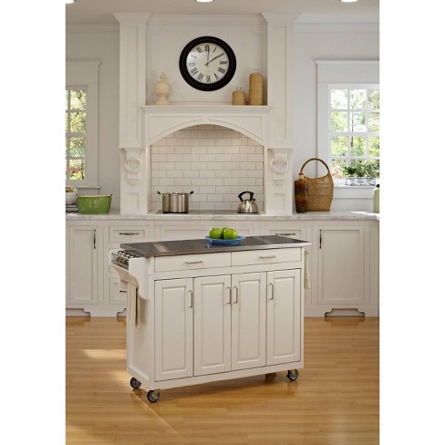 Kitchen Carts And Islands With Stainless Top White Silver Home Styles Target