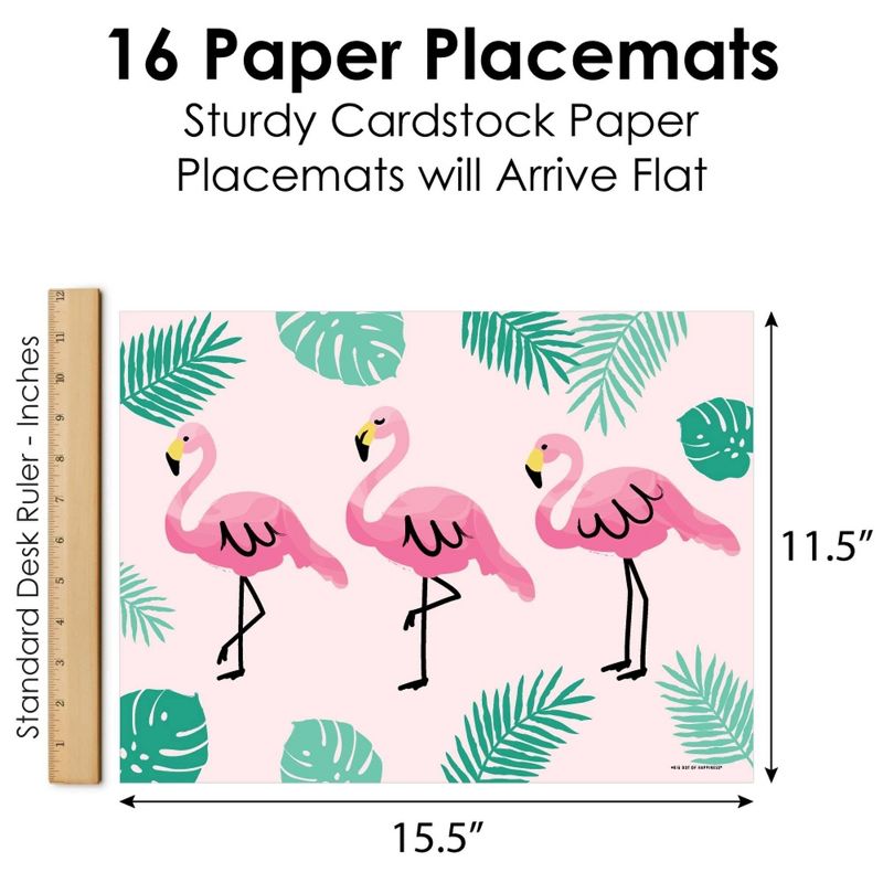 Big Dot of Happiness Pink Flamingo - Party Table Decorations - Tropical Summer Party Placemats - Set of 16, 5 of 7