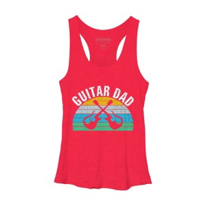 Women's Design By Humans Retro Dueling Electric Guitar Dad By DragonTee Racerback Tank Top - 1 of 2
