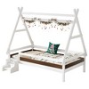KWPZQEB House Shape Platform Bed, Montessori House Bed with Stairs, Solid Wood Bed Frame for Kids, Low Profile, No Box Spring Needed - 4 of 4